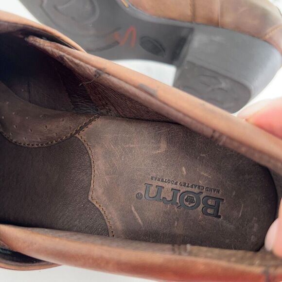 Born Women's Kinney Boot Size 11 Block Heel Shootie Brown Leather Moto Bootie - Picture 11 of 15